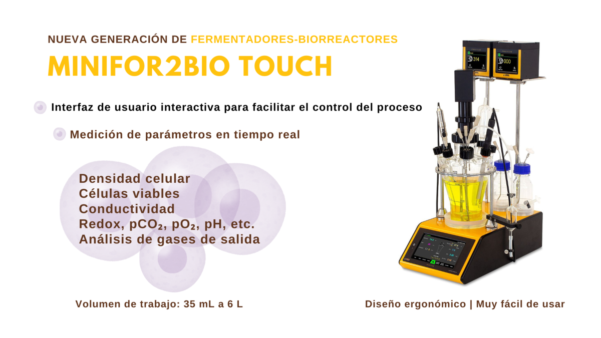 Monitoreo de Procesos en Tiempo Real en Fermentador-Biorreactor LAMBDA Minifor2Bio Touch