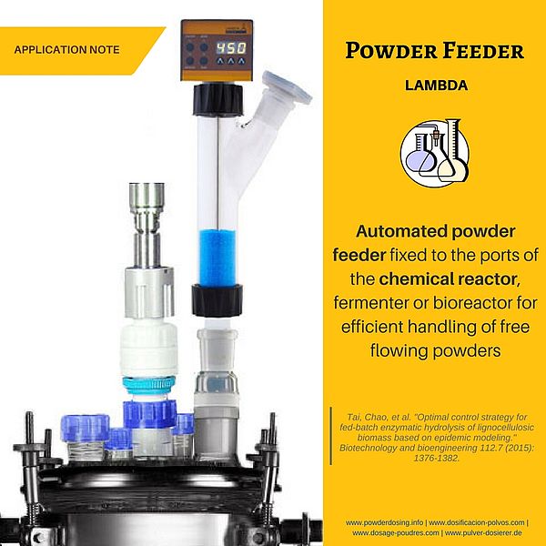 Automated LAMBDA solid feeder for chemical reactor, bioreactor and fermenter