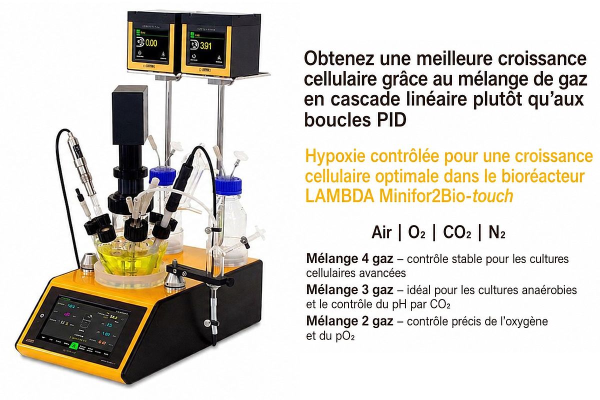 Culture cellulaire hypoxique avec le bioréacteur LAMBDA Minifor2Bio touch