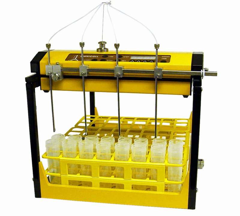 OMNICOLL multi-stream for 4 free flowing streams in 50 ml Nalgene plastic tubes for lab